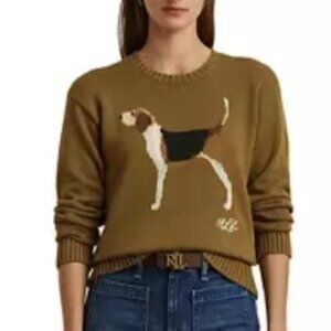 NWT! Lauren Ralph Lauren SP Beagle Dog/K-9 Cotton Sweater - Tan